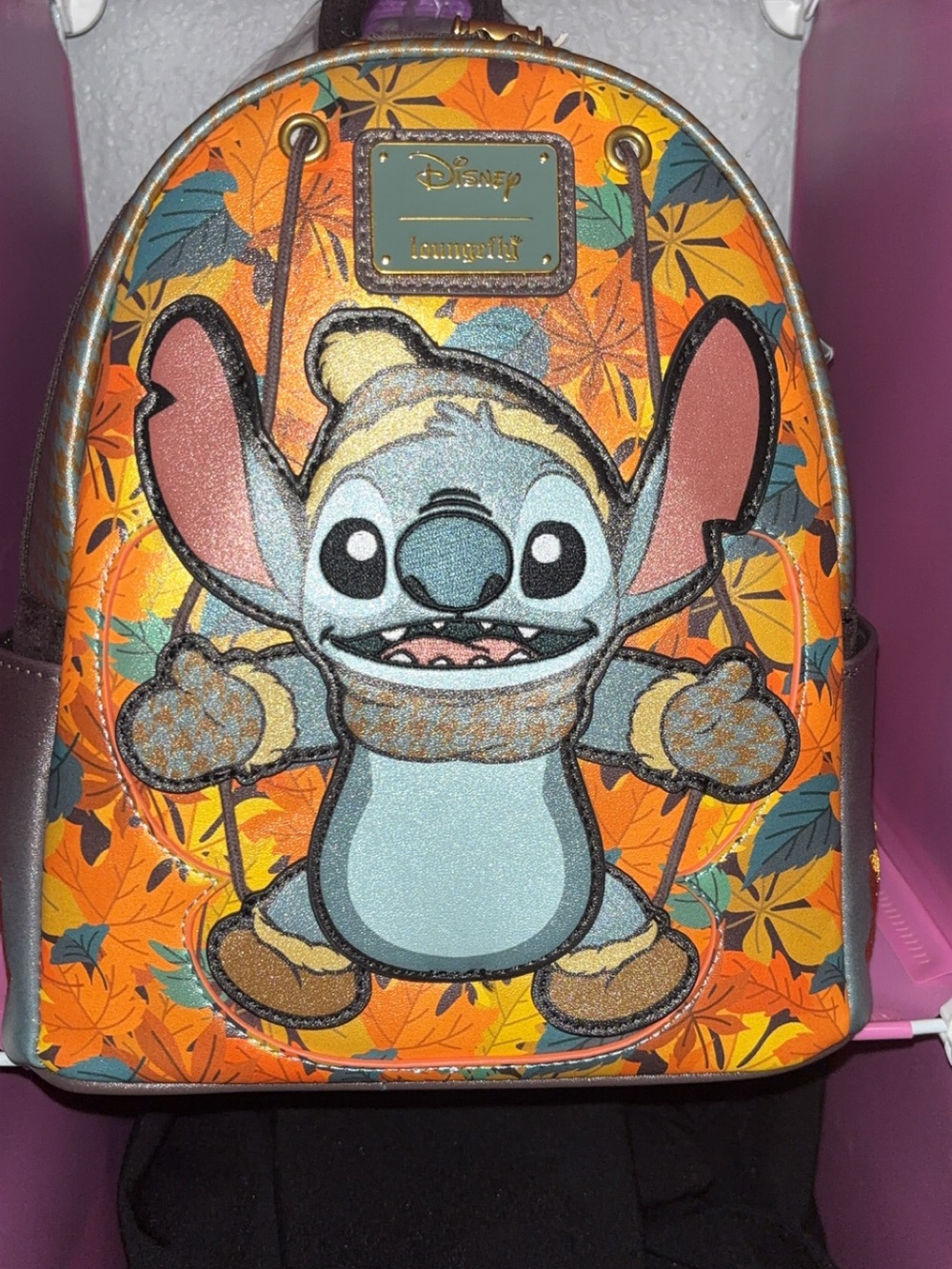 Loungefly Brown & Pink Disney Scrump Patch Mini Backpack